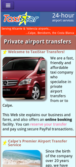 Taxi Star Transfers home page